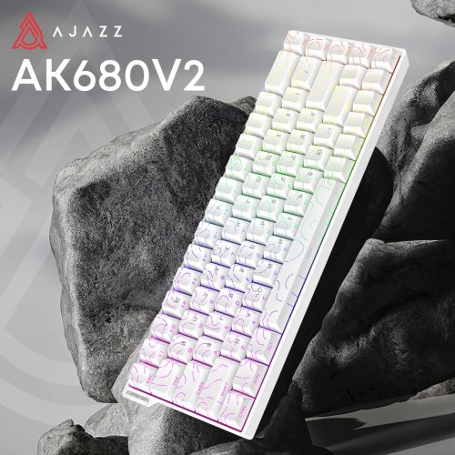 Клавіатура Ajazz AK680 V2 RGB Ice Island Magnetic Switch (AK680-V2-I-S-W) White купити в Україні | Telemart фото