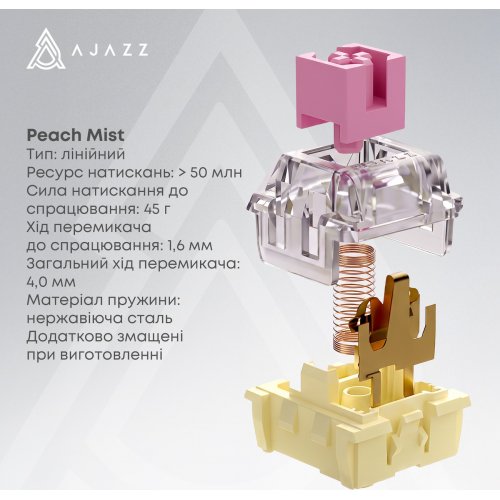 Клавиатура Ajazz AK690 Peach Mist Switch (AK690-PM-B) Black купить в Украине | Telemart фото