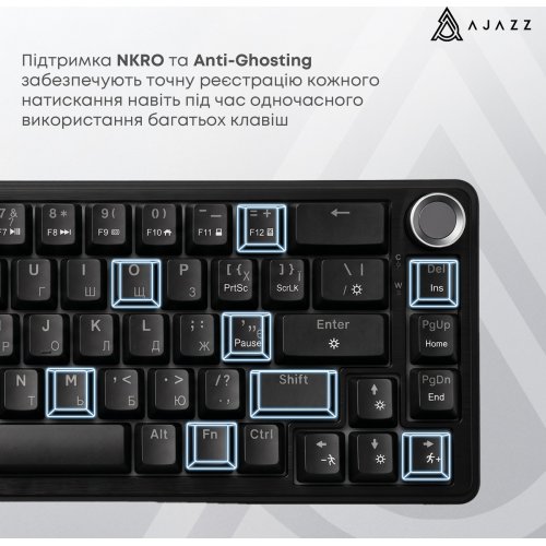 Клавиатура Ajazz AK690 Peach Mist Switch (AK690-PM-B) Black купить в Украине | Telemart фото