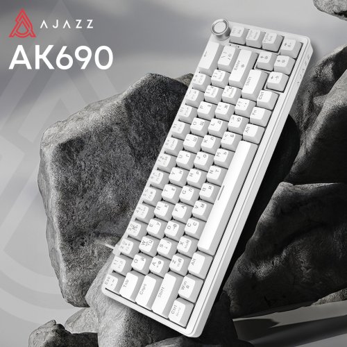 Клавиатура Ajazz AK690 Peach Mist Switch (AK690-PM-W) White купить в Украине | Telemart фото