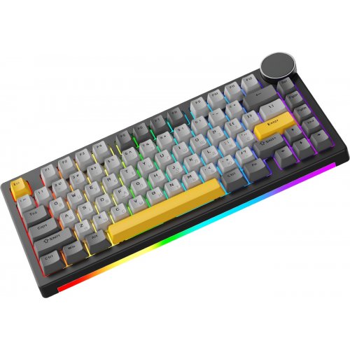 Клавиатура Ajazz AK820 V2 RGB Coconut Flake Switch Wireless (AK820-V2-CF-BGY) Black/Gray/Yellow купить в Украине | Telemart фото