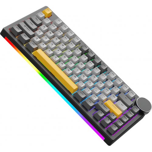 Клавиатура Ajazz AK820 V2 RGB Coconut Flake Switch Wireless (AK820-V2-CF-BGY) Black/Gray/Yellow купить в Украине | Telemart фото