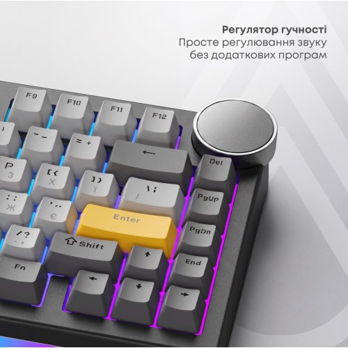 Клавиатура Ajazz AK820 V2 RGB Coconut Flake Switch Wireless (AK820-V2-CF-BGY) Black/Gray/Yellow купить в Украине | Telemart фото