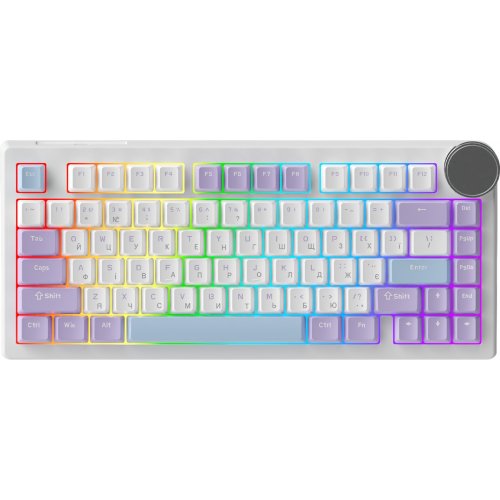 Клавиатура Ajazz AK820 V2 RGB Coconut Flake Switch Wireless (AK820-V2-CF-PWB) Purple/White/Blue купить в Украине | Telemart фото