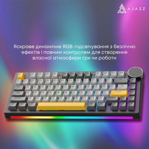 Клавиатура Ajazz AK820 V2 RGB Coconut Flake Switch Wireless (AK820-V2-CF-PWB) Purple/White/Blue купить в Украине | Telemart фото