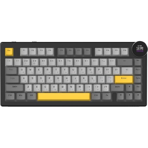 Клавіатура Ajazz AK820 V2 RGB White Peach Switch Wireless (AK820-V2-WP-BGY) Black/Gray/Yellow купити в Україні | Telemart фото