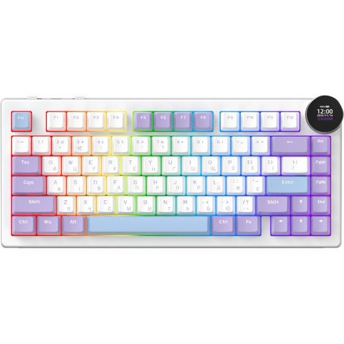 Клавиатура Ajazz AK820 V2 RGB White Peach Switch Wireless (AK820-V2-WP-PWB) Purple/White/Blue купить в Украине | Telemart фото