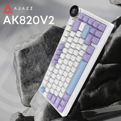 Клавиатура Ajazz AK820 V2 RGB White Peach Switch Wireless (AK820-V2-WP-PWB) Purple/White/Blue купить в Украине | Telemart фото