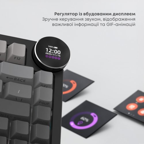 Клавіатура Ajazz AK820 V2 RGB White Peach Switch Wireless (AK820-V2-WP-S-BG) Black/Gray купити в Україні | Telemart фото