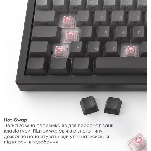 Клавіатура Ajazz AK820 V2 RGB White Peach Switch Wireless (AK820-V2-WP-S-BG) Black/Gray купити в Україні | Telemart фото