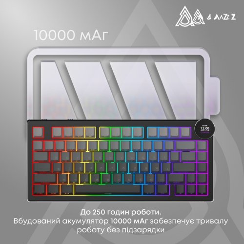 Клавіатура Ajazz AK820 V2 RGB White Peach Switch Wireless (AK820-V2-WP-S-BG) Black/Gray купити в Україні | Telemart фото
