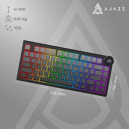 Клавіатура Ajazz AK820 V2 RGB White Peach Switch Wireless (AK820-V2-WP-S-BG) Black/Gray купити в Україні | Telemart фото