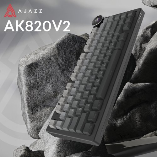Клавіатура Ajazz AK820 V2 RGB White Peach Switch Wireless (AK820-V2-WP-S-BG) Black/Gray купити в Україні | Telemart фото