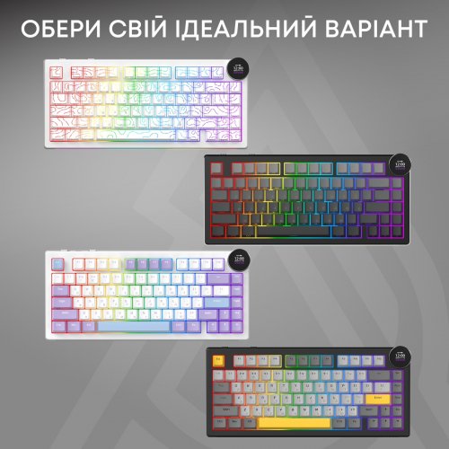Клавиатура Ajazz AK820 V2 RGB White Peach Switch Wireless (AK820-V2-WP-S-W) White купить в Украине | Telemart фото