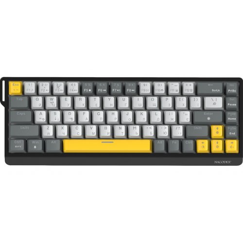 Клавиатура Ajazz x NacodeX NK68 V2 Red Switch LED (NK68-V2-R-BGY) Black/Grey/Yellow купить в Украине | Telemart фото