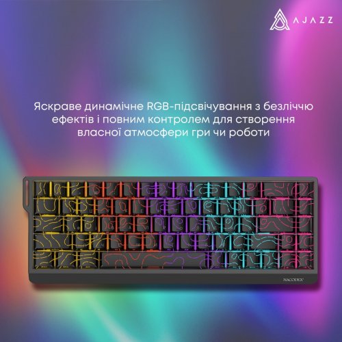Клавиатура Ajazz x NacodeX NK68 V2 Red Switch LED (NK68-V2-R-BGY) Black/Grey/Yellow купить в Украине | Telemart фото