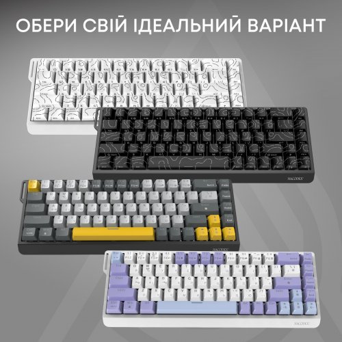 Клавиатура Ajazz x NacodeX NK68 V2 Red Switch LED (NK68-V2-R-BGY) Black/Grey/Yellow купить в Украине | Telemart фото