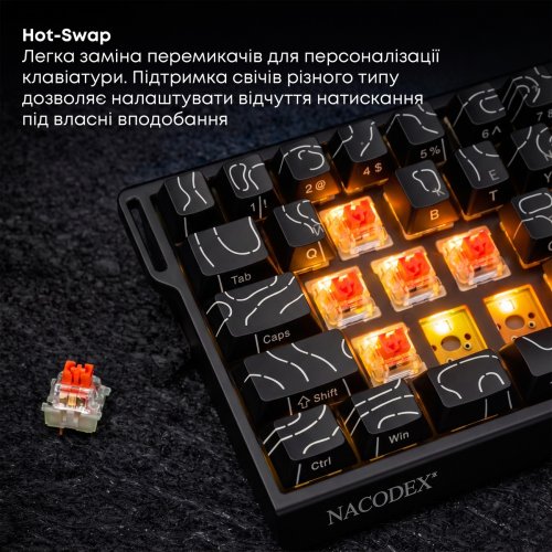 Клавіатура Ajazz x NacodeX NK68 V2 Red Switch LED (NK68-V2-R-PWB) Purple/White/Blue купити в Україні | Telemart фото