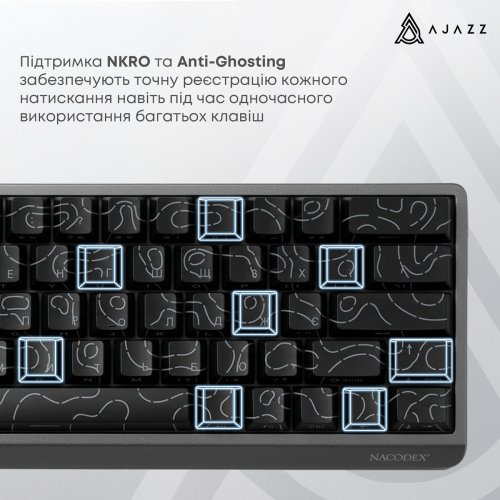 Клавиатура Ajazz x NacodeX NK68 V2 Red Switch LED (NK68-V2-R-S-B) Black купить в Украине | Telemart фото