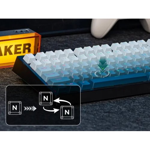 Уценка клавиатура EPOMAKER G84 HE RGB Magnetic Duskrise Switch Wireless (G84HE-BW-D-UA) Blue/White (Вскрытая упаковка, 907527) купить в Украине | Telemart фото