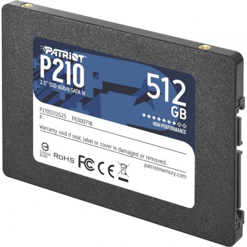 Уцінка ssd-диск Patriot P210 512GB 2.5" (P210S512G25) (Розкрита упаковка, 907528) купити в Україні | Telemart фото