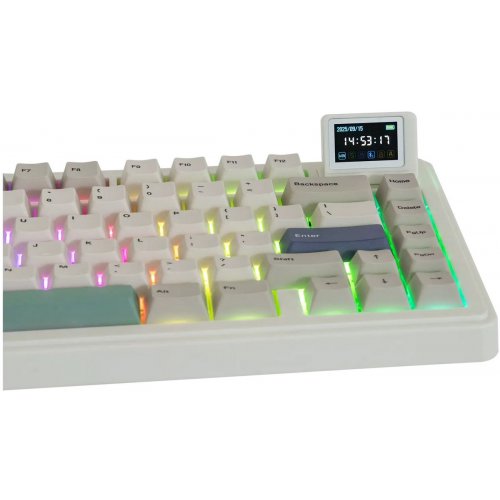 Уценка клавиатура EPOMAKER RT82 RGB Mechanical Sea Salt Silent V2 Switch Wireless (RT82-RW-S-UA) Retro White (Вскрытая упаковка, 907529) купить в Украине | Telemart фото