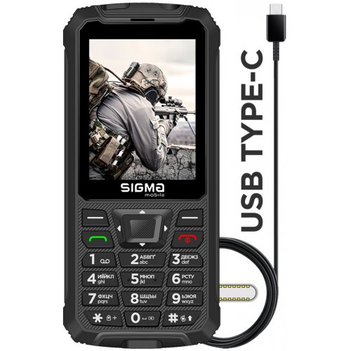 Кнопочный телефон Sigma mobile X-treme PR68 Type-C (4827798122419) Black купить в Украине | Telemart фото
