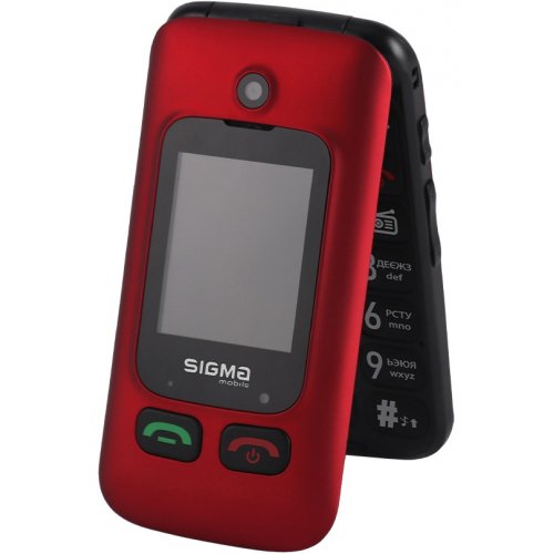 Кнопочный телефон Sigma mobile Comfort 50 Shell Duo Type-C (4827798212516) Red/Black купить в Украине | Telemart фото