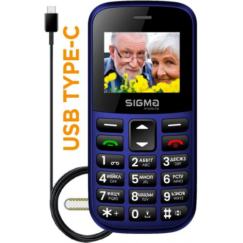 Кнопочный телефон Sigma mobile Comfort 50 Easy Type-C (4827798585238) Blue купить в Украине | Telemart фото
