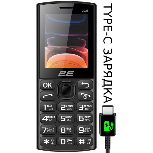 Кнопочный телефон 2E E240 2025 (794300867202) Black купить в Украине | Telemart фото