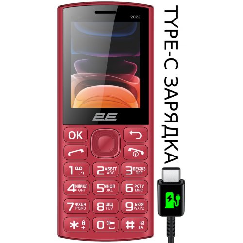 Кнопочный телефон 2E E240 2025 (794300867219) Red купить в Украине | Telemart фото