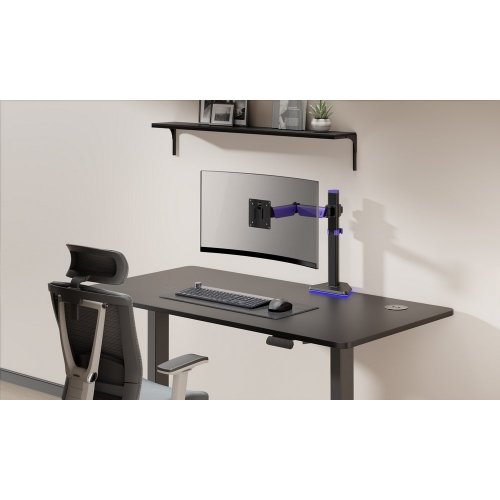 Уценка настольное крепление для монитора GamePro MAG101 RGB 17-40" Black/Violet (Вскрытая упаковка, 907769) купить в Украине | Telemart фото