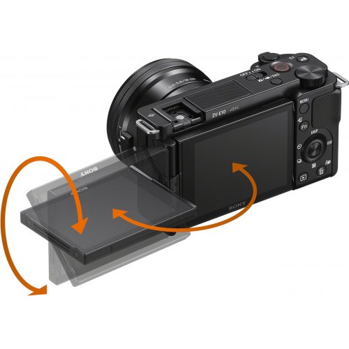 Бездзеркальний фотоапарат Sony ZV-E10 Kit (16-50mm) OSS II (ZVE10KB.CEC) Black купити в Україні | Telemart фото