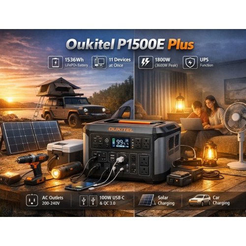 Уценка зарядная станция OUKITEL P1500E Plus 1800W 1536Wh (Повреждена упаковка, 907786) купить в Украине | Telemart фото