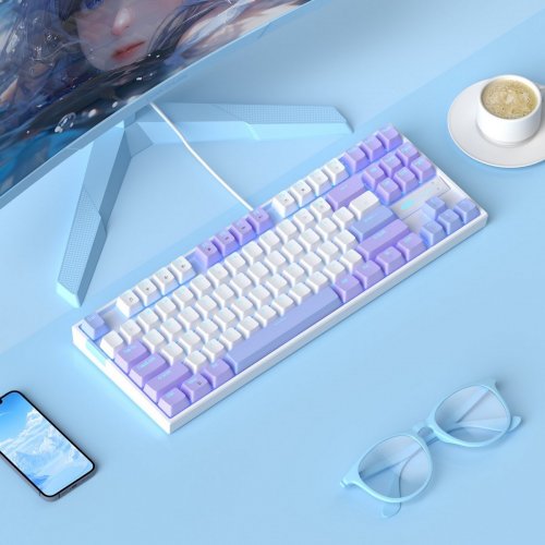 Уценка клавиатура MageGee MK-STAR Red Switch (6971969728752-UA) Lilac (Вскрытая упаковка, 907833) купить в Украине | Telemart фото