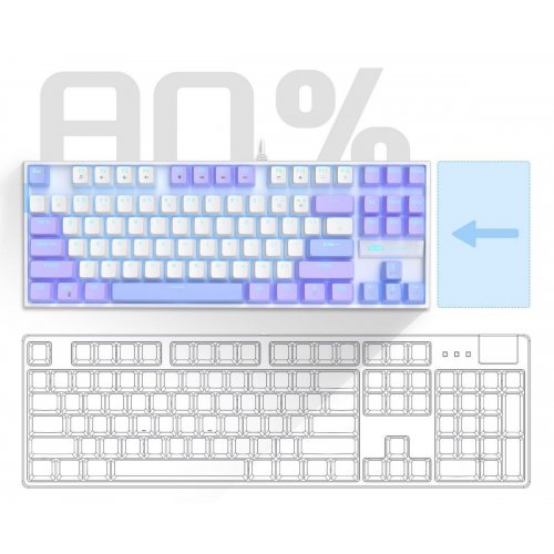 Уценка клавиатура MageGee MK-STAR Red Switch (6971969728752-UA) Lilac (Вскрытая упаковка, 907833) купить в Украине | Telemart фото