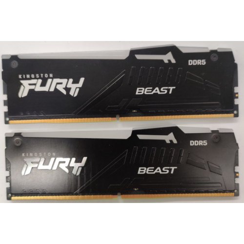 Озу Kingston DDR5 16GB (2x8GB) 6000MHz FURY Beast RGB Black (KF560C40BBAK2-16) (Восстановлено продавцом, 907922) купить в Украине | Telemart фото