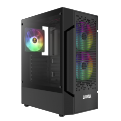 Корпус Gamdias AURA GC7 ARGB Tempered Glass без БП (4711514500677) Black (Восстановлено продавцом, 908127)