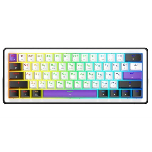 Уценка клавиатура HATOR HK60 Hellyberry Mechanical Linear Wireless White/Violet (Вскрытая упаковка, 908154) купить в Украине | Telemart фото