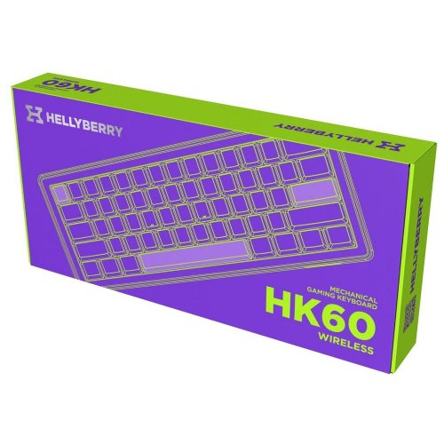 Уценка клавиатура HATOR HK60 Hellyberry Mechanical Linear Wireless White/Violet (Вскрытая упаковка, 908154) купить в Украине | Telemart фото