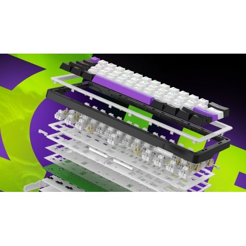 Уценка клавиатура HATOR HK60 Hellyberry Mechanical Linear Wireless White/Violet (Вскрытая упаковка, 908154) купить в Украине | Telemart фото