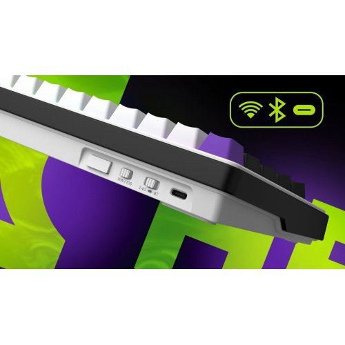 Уценка клавиатура HATOR HK60 Hellyberry Mechanical Linear Wireless White/Violet (Вскрытая упаковка, 908154) купить в Украине | Telemart фото