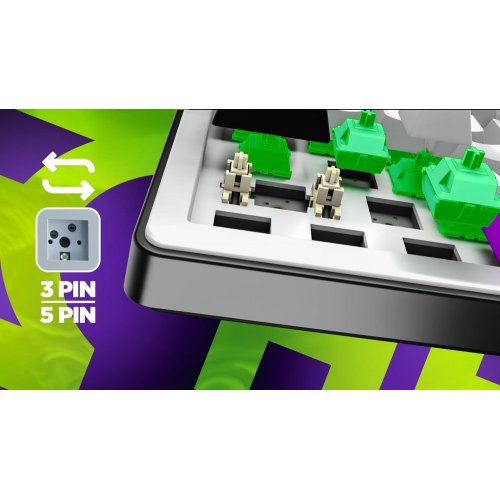 Уценка клавиатура HATOR HK60 Hellyberry Mechanical Linear Wireless White/Violet (Вскрытая упаковка, 908154) купить в Украине | Telemart фото