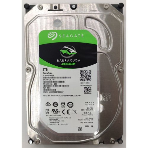 Жесткий диск Seagate BarraCuda 2TB 256MB 7200RPM 3.5" (ST2000DM008) (Восстановлено продавцом, 908301) купить в Украине | Telemart фото