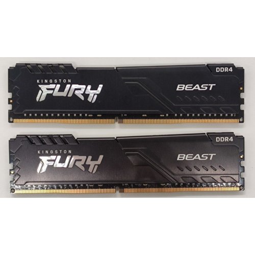 Озу Kingston DDR4 32GB (2x16GB) 3200Mhz FURY Beast Black (KF432C16BB1K2/32) (Восстановлено продавцом, 908316) купить в Украине | Telemart фото