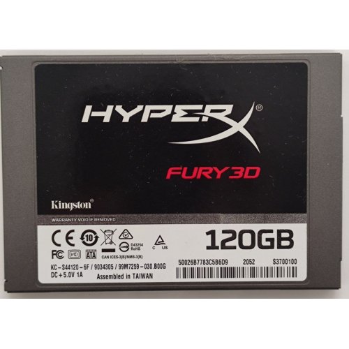 Ssd-диск Kingston HyperX Fury 120GB 2.5" (SHFS37A/120G) (Відновлено продавцем, 908321) купити в Україні | Telemart фото