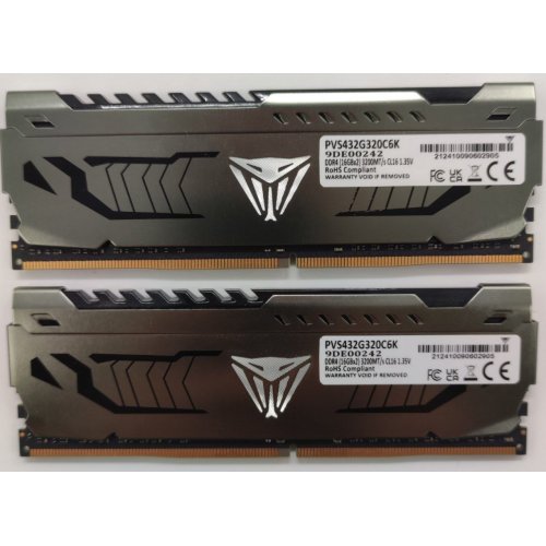 Озу Patriot DDR4 32GB (2x16GB) 3200Mhz Viper Steel (PVS432G320C6K) (Восстановлено продавцом, 908326) купить в Украине | Telemart фото