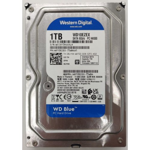 Жорсткий диск Western Digital Blue 1TB 64MB 3.5" (WD10EZEX) (Відновлено продавцем, 908340) купити в Україні | Telemart фото