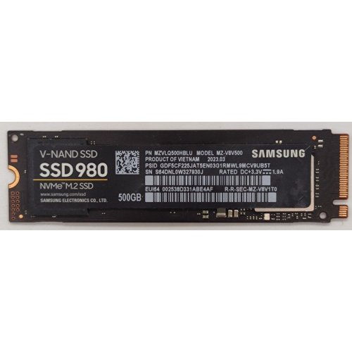 Ssd-диск Samsung 980 V-NAND MLC 500GB M.2 (2280 PCI-E) NVMe 1.4 (MZ-V8V500BW) (Восстановлено продавцом, 908493) купить в Украине | Telemart фото