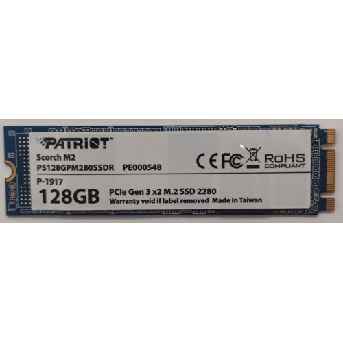 Ssd-диск Patriot Scorch 128GB M.2 (2280 PCI-E) NVMe x2 (PS128GPM280SSDR) (Відновлено продавцем, 908535) купити в Україні | Telemart фото